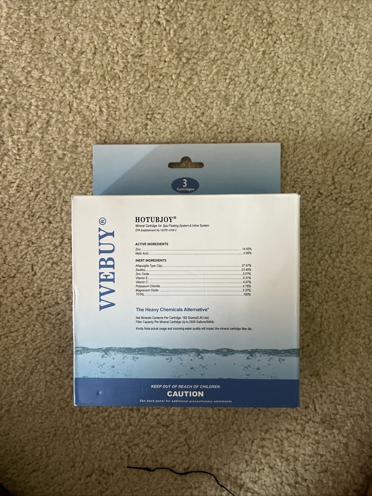 3 Pack HOTUBJOY Hot Tub Filter Spa Mineral Cartridge Sticks VVEBUY New in Box