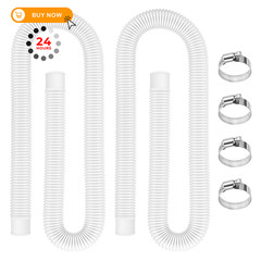 Pool Hoses for Above Ground Pools 1.5&Prime; Diameter 1.5 inches x 59 inches, White