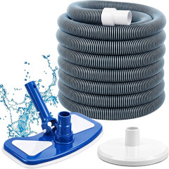 3 Pcs Pool Cleaning Kit 11.8&Prime; Vacuum Head with Flexible Wheels, 1-1/2 X 18Ft Hos