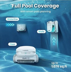 NIB Chasing Hydro 3 Cordless Pool Cleaner 200 mins Runtime Robot Vacuum Inground