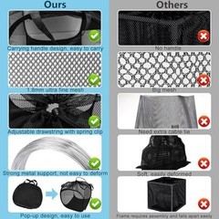 2Pcs Pop Up Pond Filter Bag 7inch Stainless Steel Wire Water Pump 7in-2Pcs