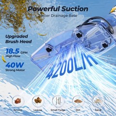 Lightweight Above Ground Pool Vacuum – 60 Min Runtime with Widened Nozzle Design