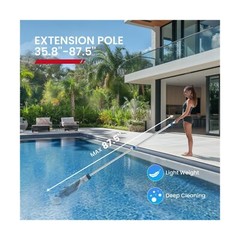 Pro Cordless Pool Vacuum – 18.5 GPM Powerful Suction, 70min Runtime & 13.4&Prime; W…