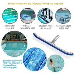 18&Prime; Lightweight Pool Brush – Reinforced Aluminum, Chlorine/Corrosion Resistant