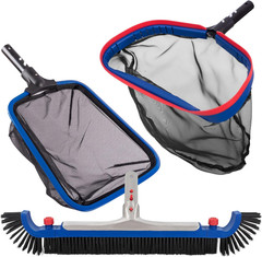 Deluxe Swimming Pool Cleaning Kit Including 20 » Pool Brush Head & Heavy Duty Po