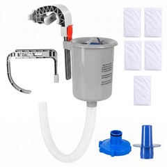 Above Ground Pool Skimmer with 5 Socks, Wall Mount, Hose & Basket, Filters