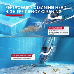 Handheld PC40 Pool Vacuum with 76.8 » Telescopic Pole, Powerful 18.5 GPM Suction
