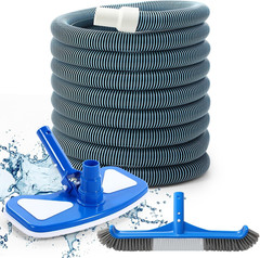 3 Pcs Pool Cleaning Kit Swimming Pool Vacuum Head Hoses 1-1/2&Prime; X 30Ft with Swive