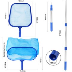 Swimming Pool Cleaning Net-Leaf Skimmer with Pole&Durable Mesh Bag for Debris Re