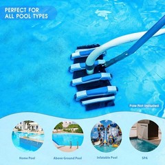 Enhanced Pool Vacuum Head with Direction-Control Handle – 17.5in Extra-Wide 4…