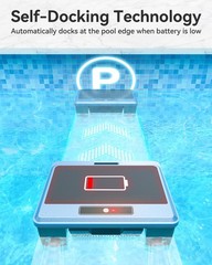 Poofata F1T Solar Powered Robotic Pool Skimmer Surface Cleaner with APP Suppo…