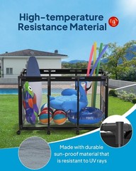 Pool Float Storage Bin Rolling Cart Nylon Mesh