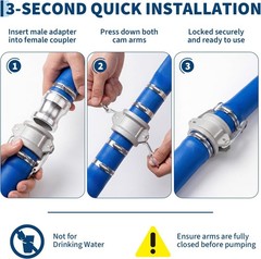 2&Prime; x 100 ft Discharge Hose Lay Flat Hose PVC Backwash Drain Hose Pipe 87 PSI