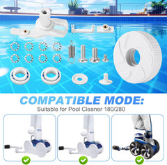 Lyreh Pool Cleaner Idler Wheel Replacement Kit Part for Polaris 280 180, ABS Met