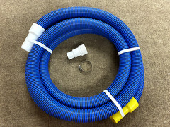 Pool or Spa 1.5&Prime; Vacuum Hose – 15&prime; length w/ Swivel Cuff, Hose Adapter and Clamp