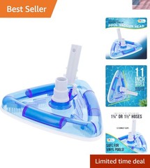 Weighted Transparent Triangular Pool Vacuum Head – EZ Clip for Easy Handling