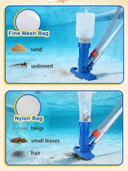 Complete 3-in-1 Pool Cleaning Solution for Above Ground Pools with 6.2ft Pole