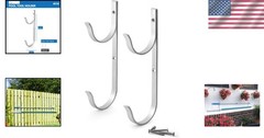 Durable Wall-Mounted 4 Hook Holder for Pool Accessories & Garden Tools