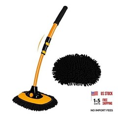 15° Curved Car Cleaning Brush with Telescopic Handle 43&Prime; Aluminum Alloy Long