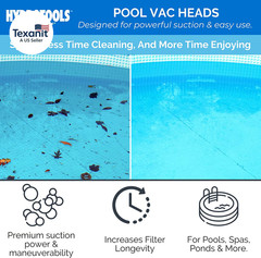HYDROTOOLS Manual Pool Vacuum Head Attachment for Inground & above Ground Pools