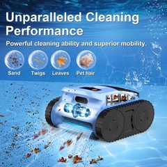 Seauto Cordless Robotic Pool Vacuum Wall Cleaning for Inground Pools 3 Modes