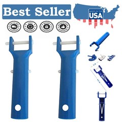 Durable Blue Pool Vacuum Handle Replacement Kit with V-Clip & Lock Pin – 2 Pack