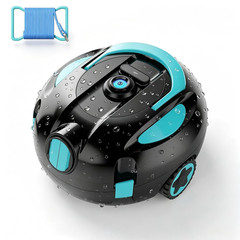 Cordless Pool Cleaner Robot, Robotic with Double Suction Blue