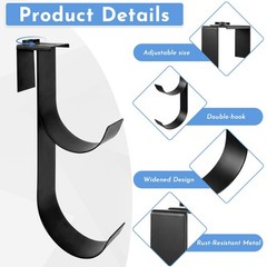 Pool Pole Hanger Fence Hook – 2pcs Adjustable Double Pool Hooks for Deck Stee…