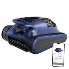 Cordless Robotic Pool Cleaner, Pool Vacuum 180W Brushless Motor, Dark Blue