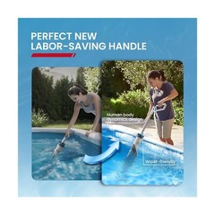 Pro Cordless Pool Vacuum – 18.5 GPM Powerful Suction, 70min Runtime & 13.4&Prime; W…
