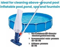 Pool Spa Jet Vacuum Cleaner + Brush & 56&Prime; Pole