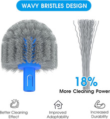 20 » 2 in 1 Pool Brush Head Cobweb Duster Heavy Duty Pool Cleaning Detachable ro