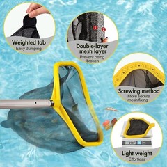 Goovilla Pool Net, Skimmer w/ Reinforced Frame, Large Capacity, Pond Spa, Minnow