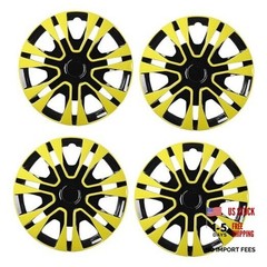 Yellowish Green Hubcap Wheel Cover 14 inch Black with Yellowish Green