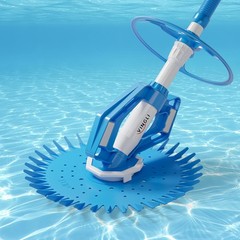 Light Blue Pool Vacuum Cleaner Automatic Quiet Efficient In Ground Pools