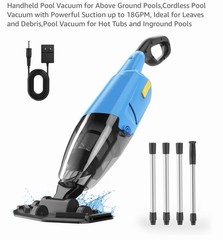 Cordless Pool Vacuum 18 GPM for Above/In Ground Pools & Hot Tubs