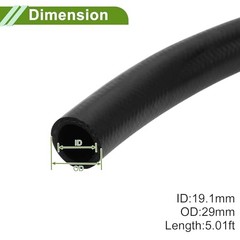 3/4&Prime; Fuel Line Kit 5ft Vacuum Hose Automotive Fuel Hose with 5 Clamps 0.75 Inch