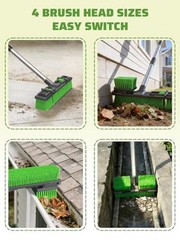 18”/45cm Large Wide Adjustable Heavy Duty Outdoor Push Broom Stiff Brush Head