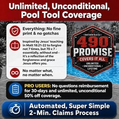 ProTuff 490 Promise 22in Pool Brush, Algae Scrubber for Walls & Steps 22&Prime;, Red