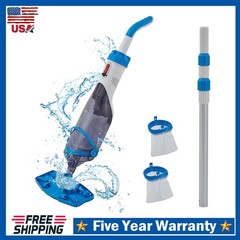 Cordless Rechargeable Pool Vacuum with Telescopic Pole Handheld Cleaner 60 Min