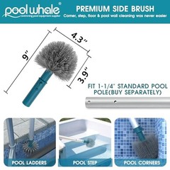 20 » Pool Brush Head, Detachable Pool Cleaning Brush 20&Prime; Detachable Pool Brush