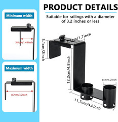 2 Pcs Pool Fence Hooks, Pool Tool Organizer, for Hanging Pool Cleaning Accessori