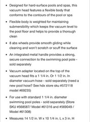 Deluxe Flexible Swimming Pool and Spa Vacuum Head, HDX. Quality pool products