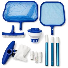 Lightweight Pool Maintenance Set – Telescoping Pole, Skimmer