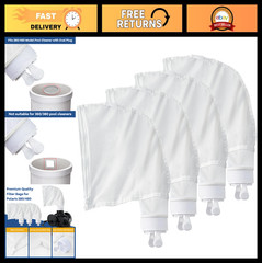 4 Pack Pool Cleaner Bags – Nylon Mesh Vacuum Bag Replacement with Zipper, Fits P