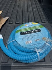 1-1/4&Prime; x 27 Ft Above Ground Swimming Pool Vacuum Hose, Swivel Cuff, Cut to Fit