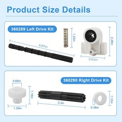 Pool Cleaner Bearings Tune Up Kit Replacement Parts,360289 Left Black, White