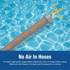 Pool Cleaner Hose Replacement – 1.5 Inch 8-Piece Universal 26 feet, Gray