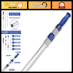 15FT Adjustable Telescopic Pool Pole – Aluminum Skimmer for Cleaning Nets & Brus
