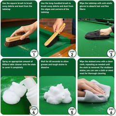8Pcs Pool Table Cleaning Kit Powerful Cleaner Quickly Breaks down Chalk Stains